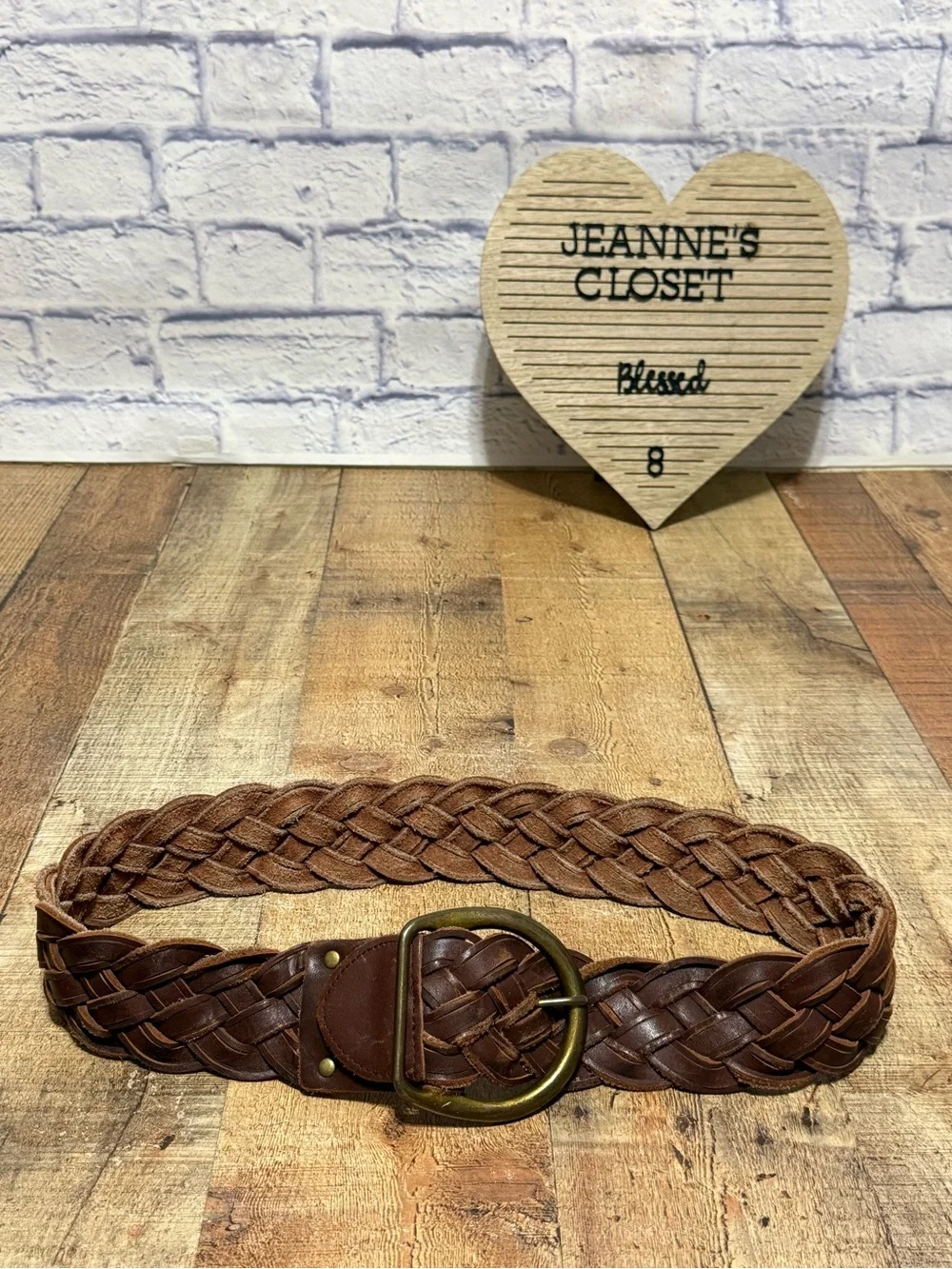 WOMEN'S ABERCROMBIE & FITCH BROWN GENUINE LEATHER BRAIDED BELT SIZE XS/S  Pre ow